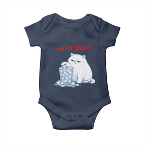 Abolish Ice Protest Baby Onesie Subtle FDT Cat Meme No Ice Please TS10 Navy Print Your Wear
