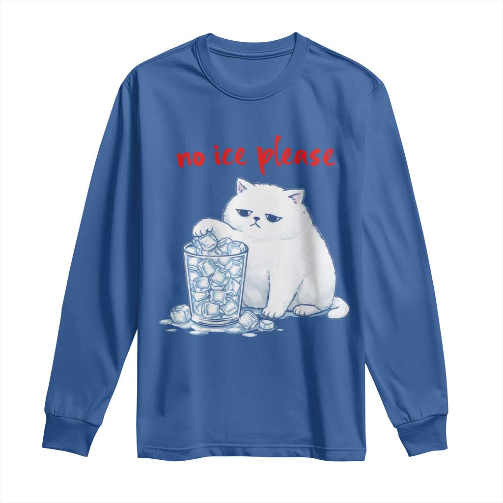 Abolish Ice Protest Long Sleeve Shirt Subtle FDT Cat Meme No Ice Please TS10 Royal Blue Print Your Wear