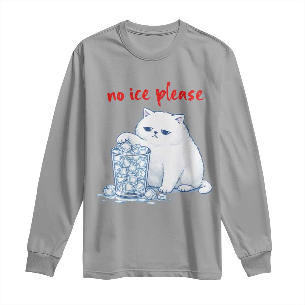 Abolish Ice Protest Long Sleeve Shirt Subtle FDT Cat Meme No Ice Please TS10 Sport Gray Print Your Wear