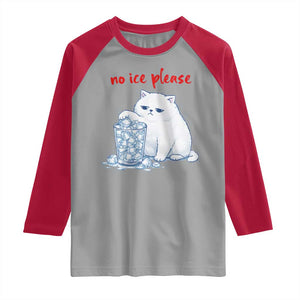 Abolish Ice Protest Raglan Shirt Subtle FDT Cat Meme No Ice Please TS10 Sport Gray Red Print Your Wear