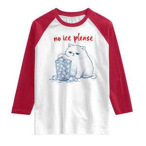 Abolish Ice Protest Raglan Shirt Subtle FDT Cat Meme No Ice Please TS10 White Red Print Your Wear