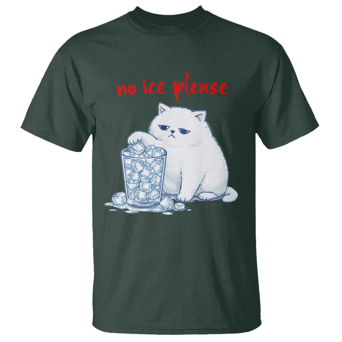 Abolish Ice Protest T Shirt Subtle FDT Cat Meme No Ice Please TS10 Dark Forest Green Print Your Wear
