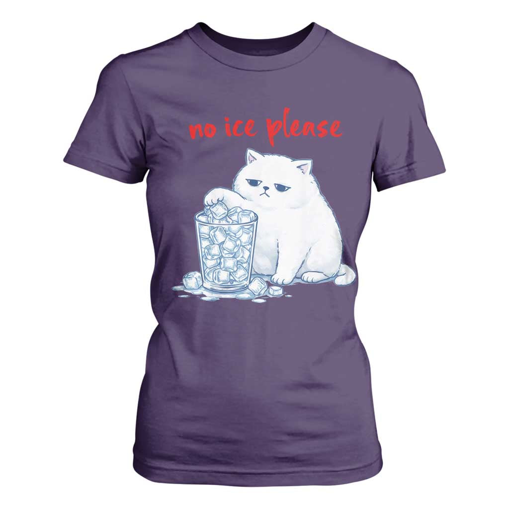 Abolish Ice Protest T Shirt For Women Subtle FDT Cat Meme No Ice Please TS10 Purple Print Your Wear