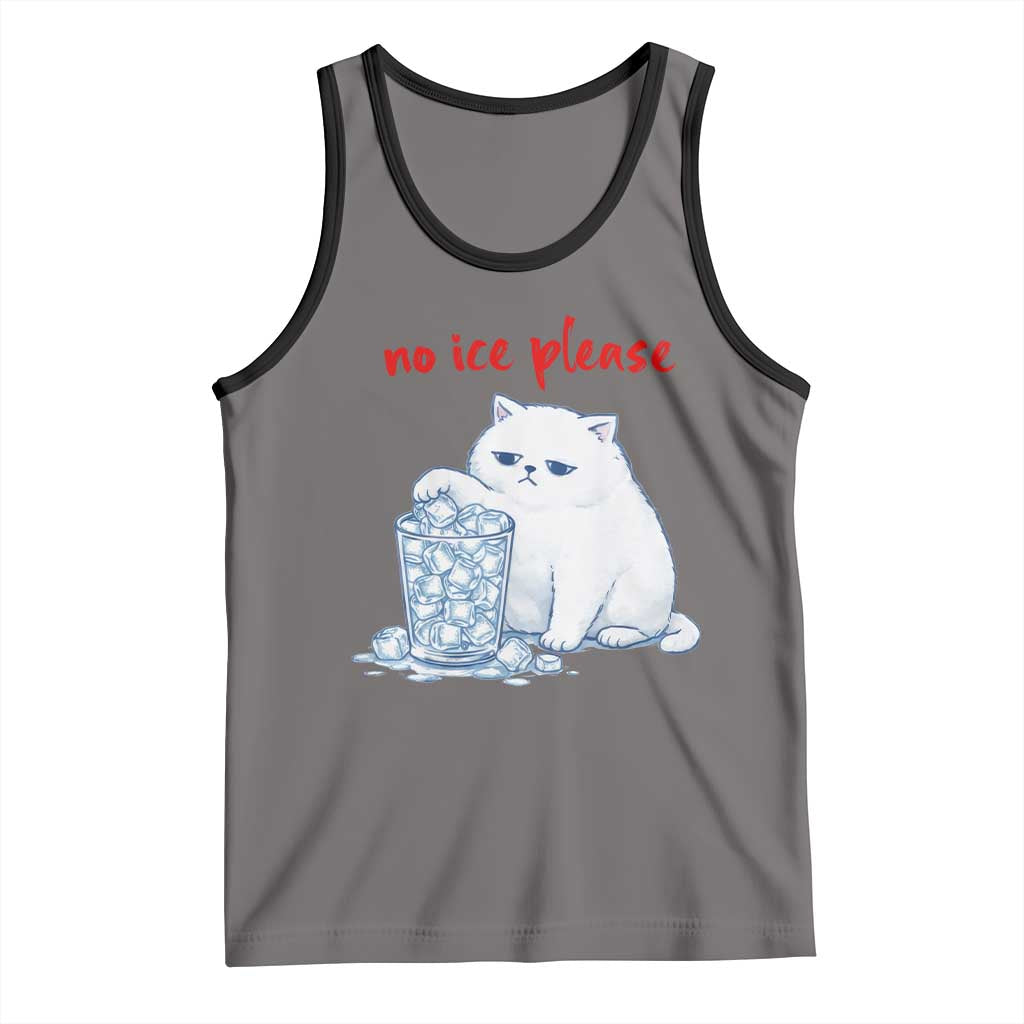 Abolish Ice Protest Tank Top Subtle FDT Cat Meme No Ice Please TS10 Deep Heather Black Print Your Wear