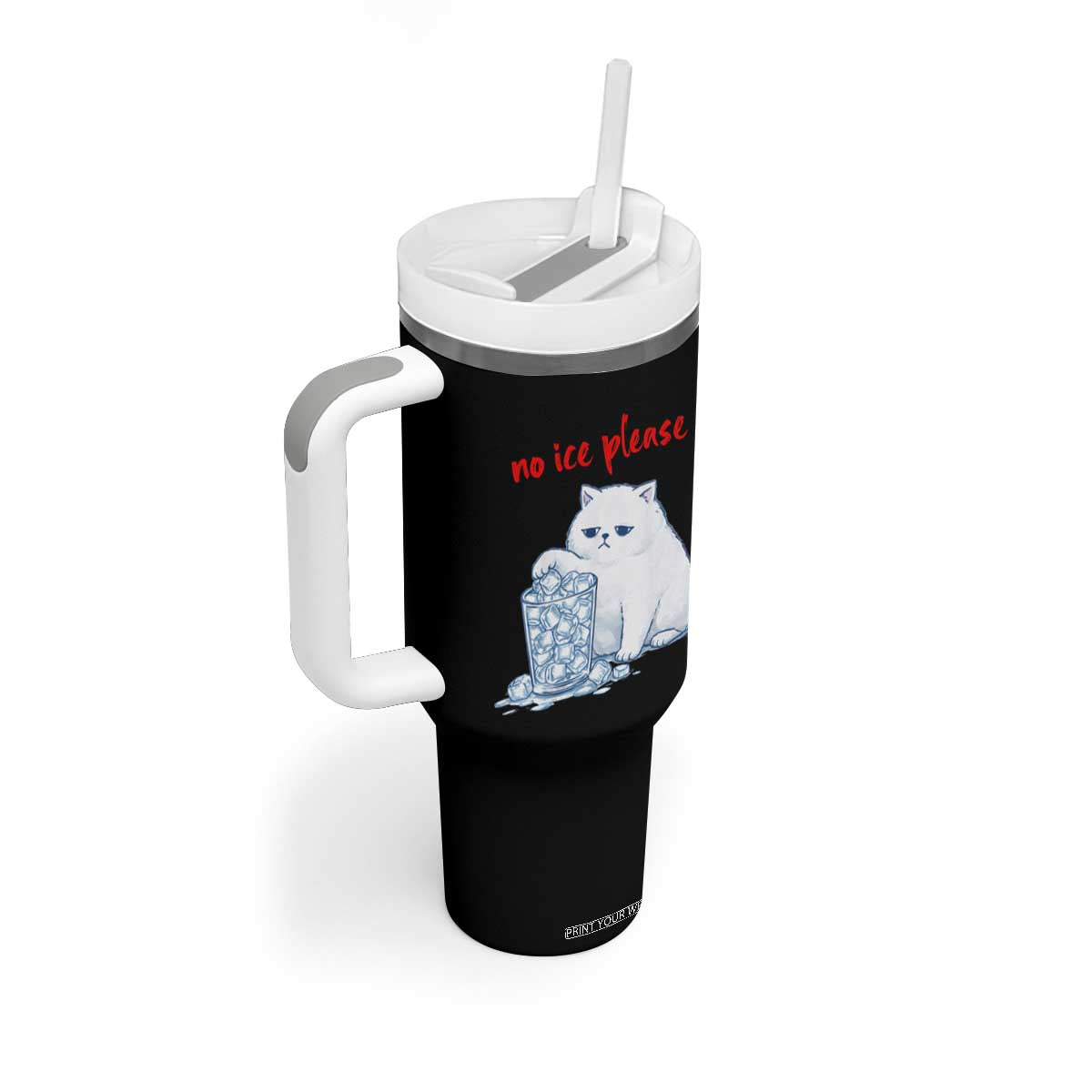 Abolish Ice Protest Tumbler With Handle Subtle FDT Cat Meme No Ice Please TS10 Print Your Wear