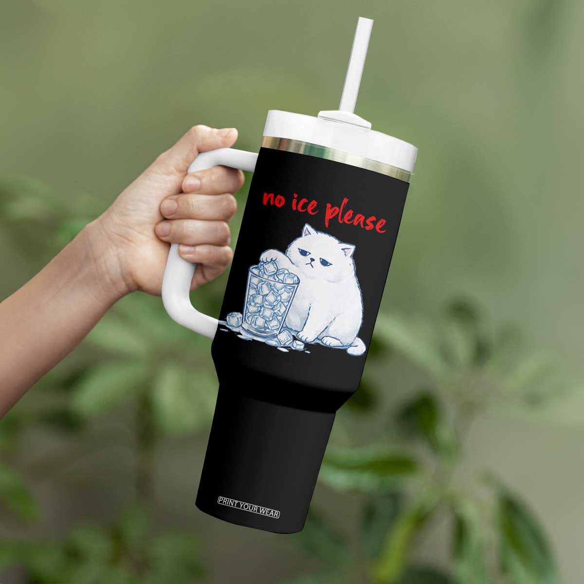 Abolish Ice Protest Tumbler With Handle Subtle FDT Cat Meme No Ice Please TS10 Print Your Wear