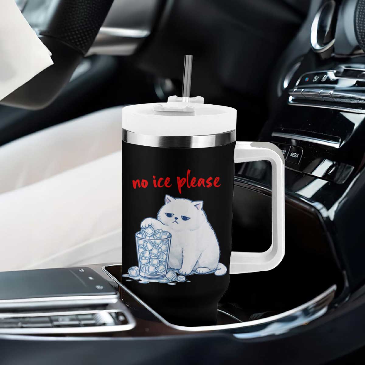Abolish Ice Protest Tumbler With Handle Subtle FDT Cat Meme No Ice Please TS10 Print Your Wear