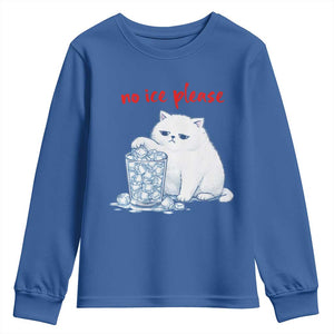 Abolish Ice Protest Youth Sweatshirt Subtle FDT Cat Meme No Ice Please TS10 Royal Blue Print Your Wear