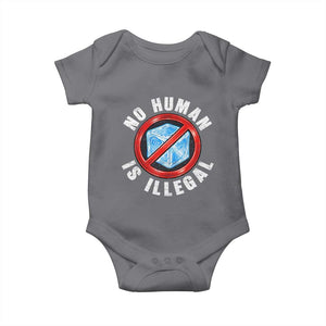 Abolish Ice No Human is Illegal Baby Onesie Retro Protest Subtle FDT TS10 Charcoal Print Your Wear
