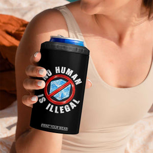 Abolish Ice No Human is Illegal 4 in 1 Can Cooler Tumbler Retro Protest Subtle FDT TS10 Print Your Wear