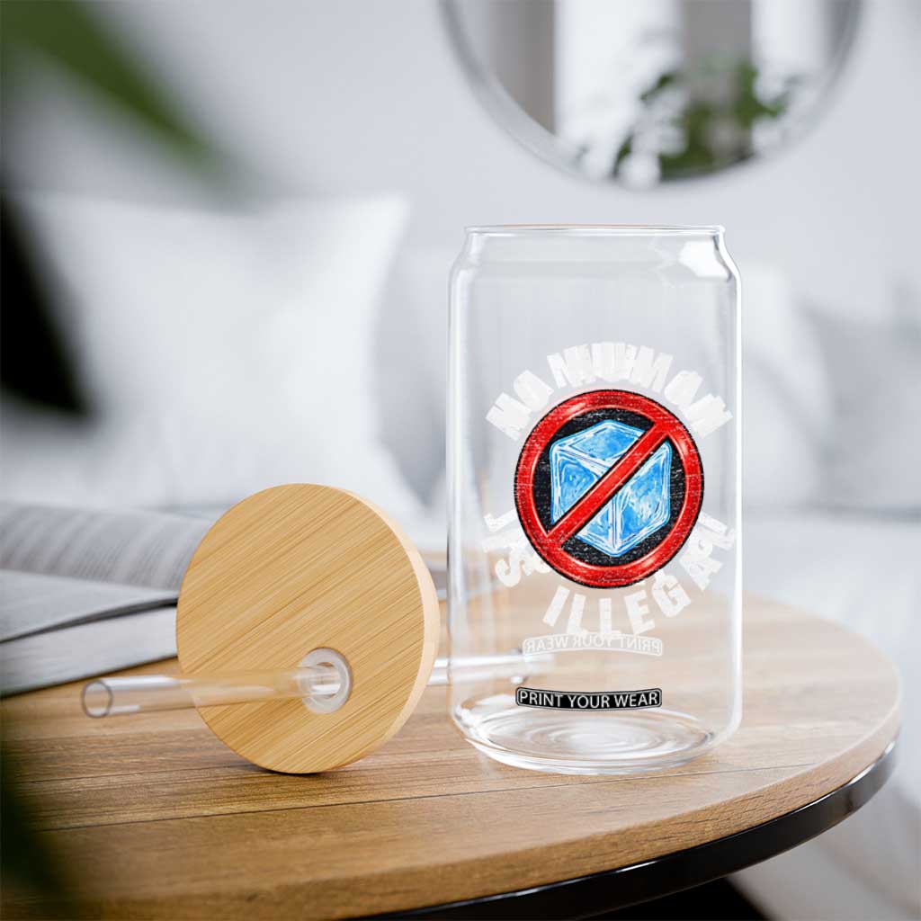 Abolish Ice No Human is Illegal Glass Can Retro Protest Subtle FDT TS10 Print Your Wear