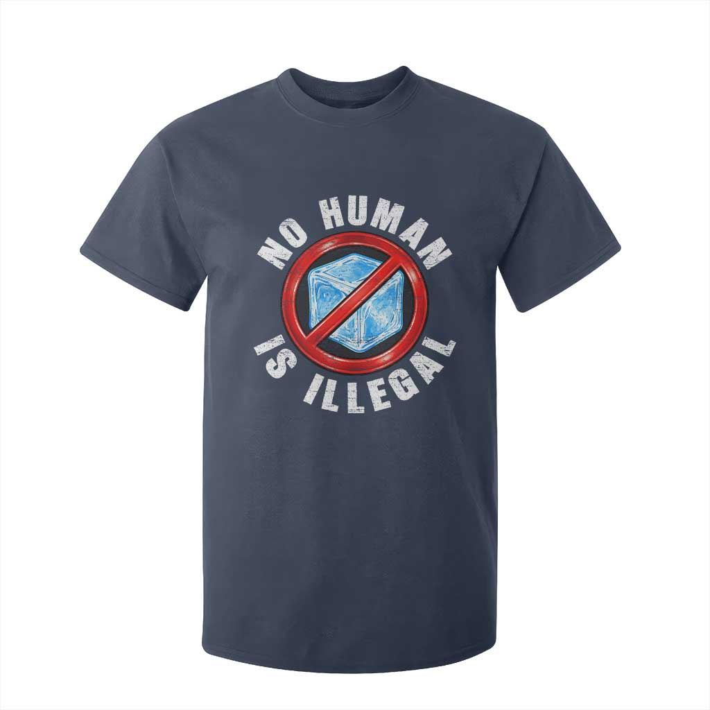 Abolish Ice No Human is Illegal T Shirt For Kid Retro Protest Subtle FDT TS10 Navy Print Your Wear