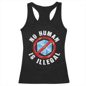 Abolish Ice No Human is Illegal Racerback Tank Top Retro Protest Subtle FDT TS10 Black Print Your Wear