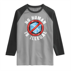 Abolish Ice No Human is Illegal Raglan Shirt Retro Protest Subtle FDT TS10 Sport Gray Black Print Your Wear