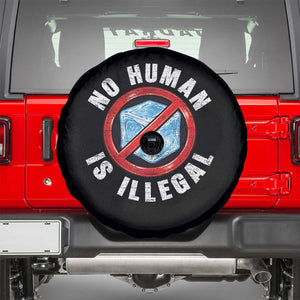 Abolish Ice No Human is Illegal Spare Tire Cover Retro Protest Subtle FDT TS10 Black Print Your Wear