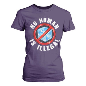 Abolish Ice No Human is Illegal T Shirt For Women Retro Protest Subtle FDT TS10 Purple Print Your Wear