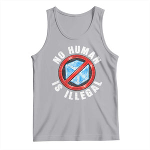 Abolish Ice No Human is Illegal Tank Top Retro Protest Subtle FDT TS10 Athletic Heather Print Your Wear