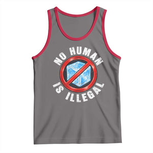 Abolish Ice No Human is Illegal Tank Top Retro Protest Subtle FDT TS10 Deep Heather Red Print Your Wear