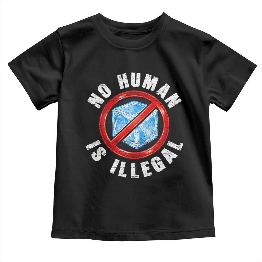 Abolish Ice No Human is Illegal Toddler T Shirt Retro Protest Subtle FDT TS10 Black Print Your Wear