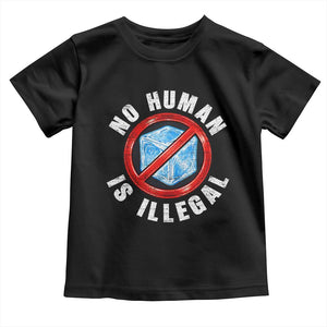 Abolish Ice No Human is Illegal Toddler T Shirt Retro Protest Subtle FDT TS10 Black Print Your Wear