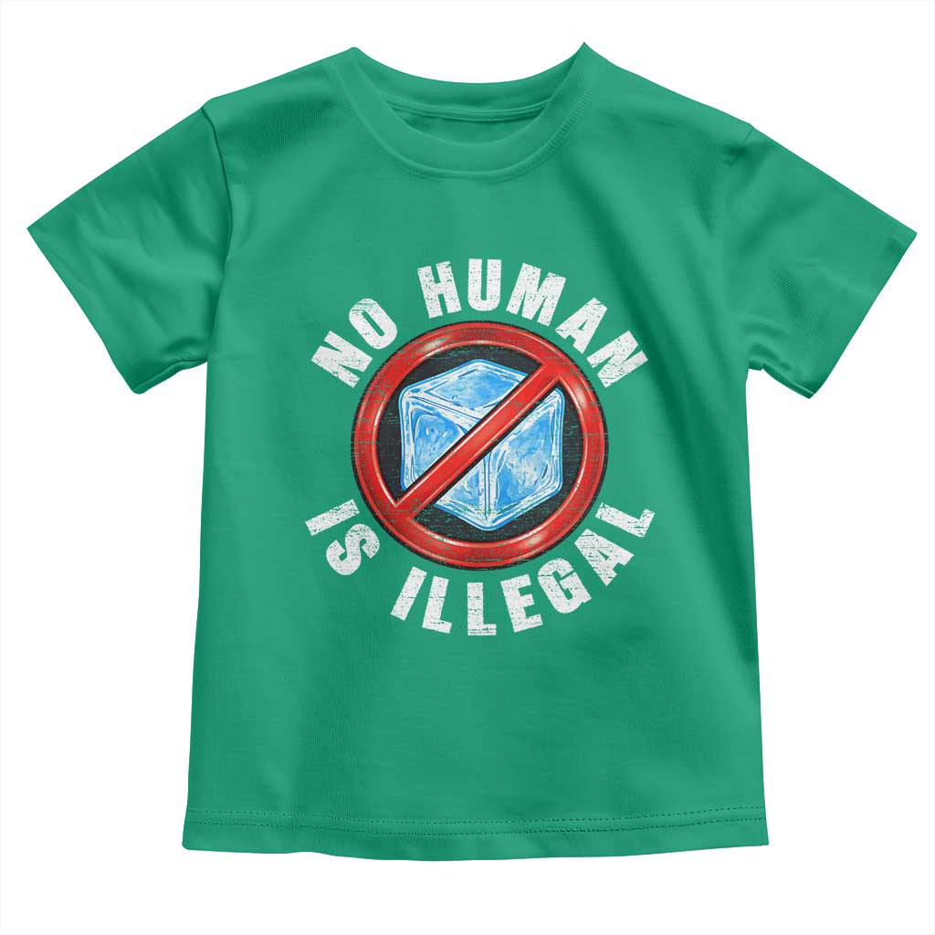 Abolish Ice No Human is Illegal Toddler T Shirt Retro Protest Subtle FDT TS10 Irish Green Print Your Wear