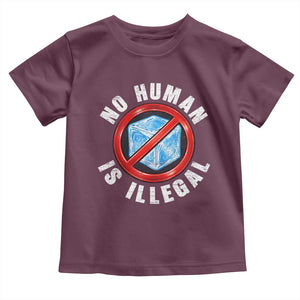 Abolish Ice No Human is Illegal Toddler T Shirt Retro Protest Subtle FDT TS10 Maroon Print Your Wear