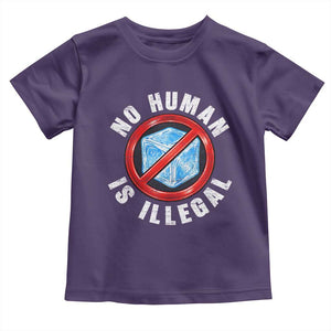 Abolish Ice No Human is Illegal Toddler T Shirt Retro Protest Subtle FDT TS10 Purple Print Your Wear
