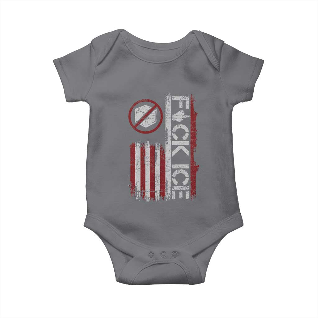 Fck Ice Baby Onesie Retro US Flag Subtle FDT Protest TS10 Charcoal Print Your Wear