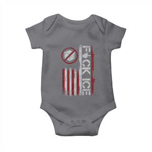 Fck Ice Baby Onesie Retro US Flag Subtle FDT Protest TS10 Charcoal Print Your Wear