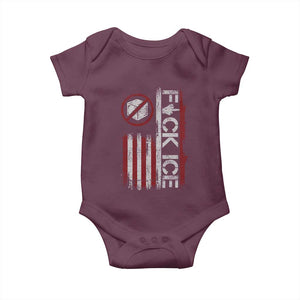 Fck Ice Baby Onesie Retro US Flag Subtle FDT Protest TS10 Maroon Print Your Wear