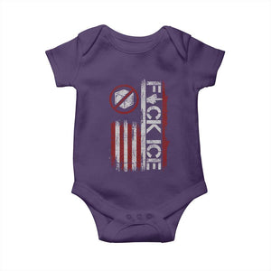 Fck Ice Baby Onesie Retro US Flag Subtle FDT Protest TS10 Purple Print Your Wear