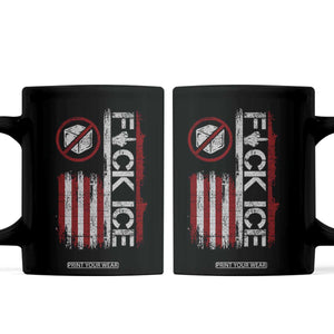 Fck Ice Coffee Mug Retro US Flag Subtle FDT Protest TS10 Black Print Your Wear