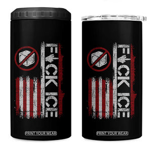 Fck Ice 4 in 1 Can Cooler Tumbler Retro US Flag Subtle FDT Protest TS10 One Size: 16 oz Black Print Your Wear
