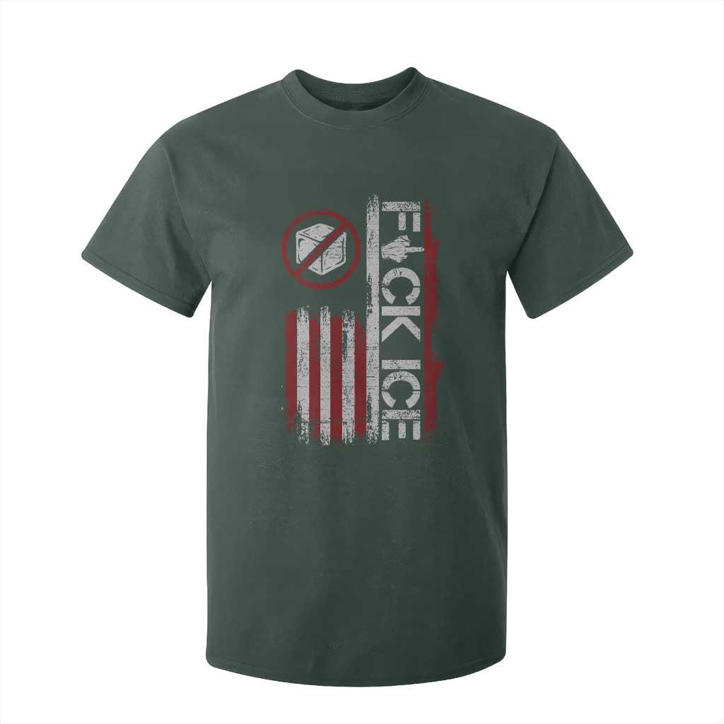 Fck Ice T Shirt For Kid Retro US Flag Subtle FDT Protest TS10 Dark Forest Green Print Your Wear