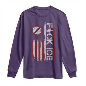 Fck Ice Long Sleeve Shirt Retro US Flag Subtle FDT Protest TS10 Purple Print Your Wear
