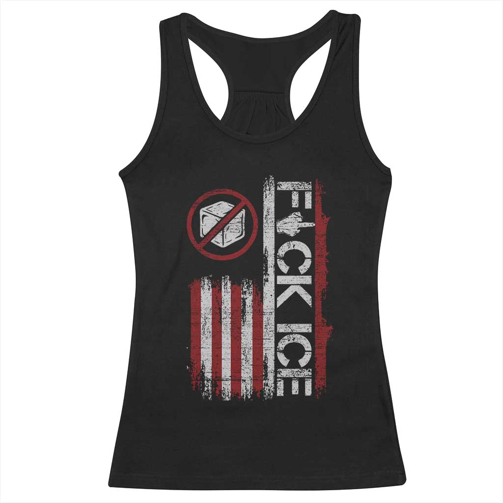 Fck Ice Racerback Tank Top Retro US Flag Subtle FDT Protest TS10 Black Print Your Wear