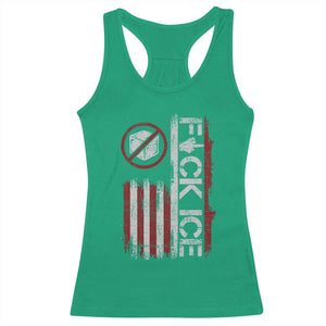 Fck Ice Racerback Tank Top Retro US Flag Subtle FDT Protest TS10 Irish Green Print Your Wear