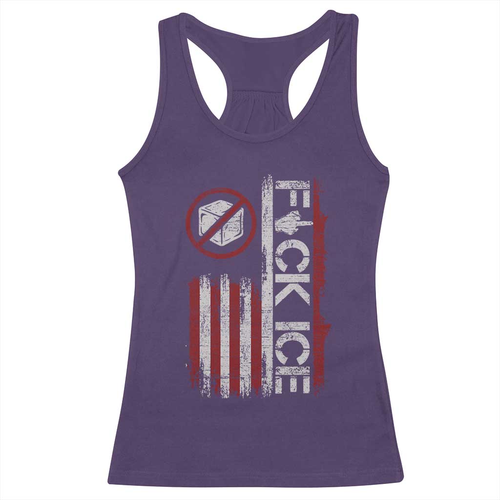 Fck Ice Racerback Tank Top Retro US Flag Subtle FDT Protest TS10 Purple Print Your Wear