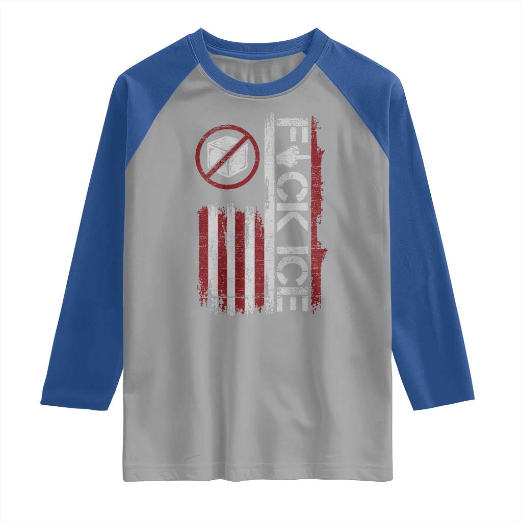 Fck Ice Raglan Shirt Retro US Flag Subtle FDT Protest TS10 Sport Gray Royal Print Your Wear