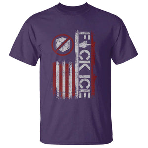 Fck Ice T Shirt Retro US Flag Subtle FDT Protest TS10 Purple Print Your Wear