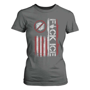 Fck Ice T Shirt For Women Retro US Flag Subtle FDT Protest TS10 Dark Heather Print Your Wear