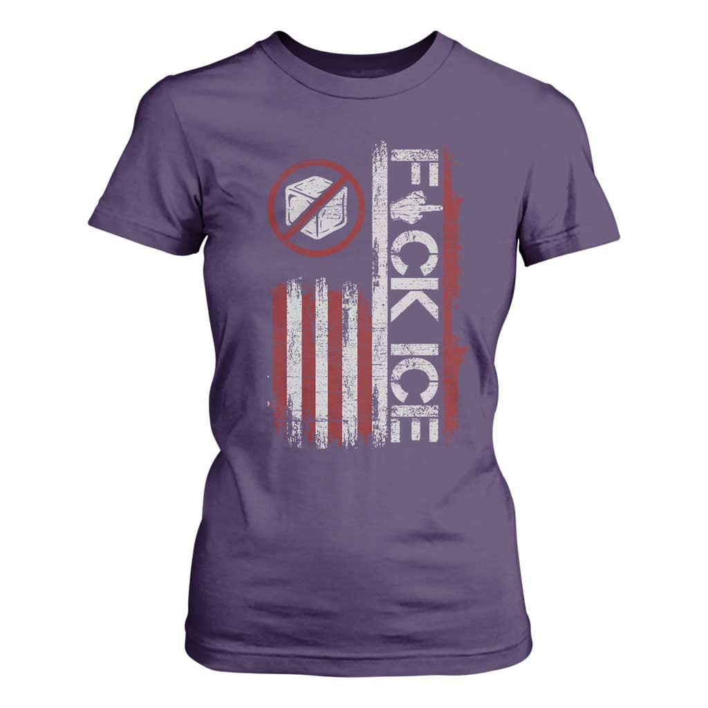 Fck Ice T Shirt For Women Retro US Flag Subtle FDT Protest TS10 Purple Print Your Wear
