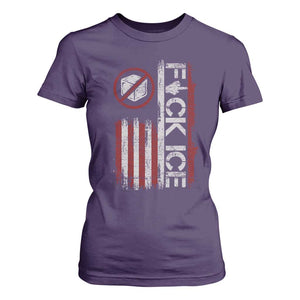 Fck Ice T Shirt For Women Retro US Flag Subtle FDT Protest TS10 Purple Print Your Wear