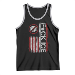 Fck Ice Tank Top Retro US Flag Subtle FDT Protest TS10 Black Athletic Heather Print Your Wear