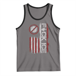 Fck Ice Tank Top Retro US Flag Subtle FDT Protest TS10 Deep Heather Black Print Your Wear