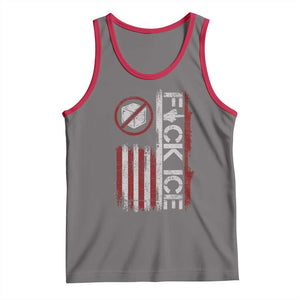 Fck Ice Tank Top Retro US Flag Subtle FDT Protest TS10 Deep Heather Red Print Your Wear