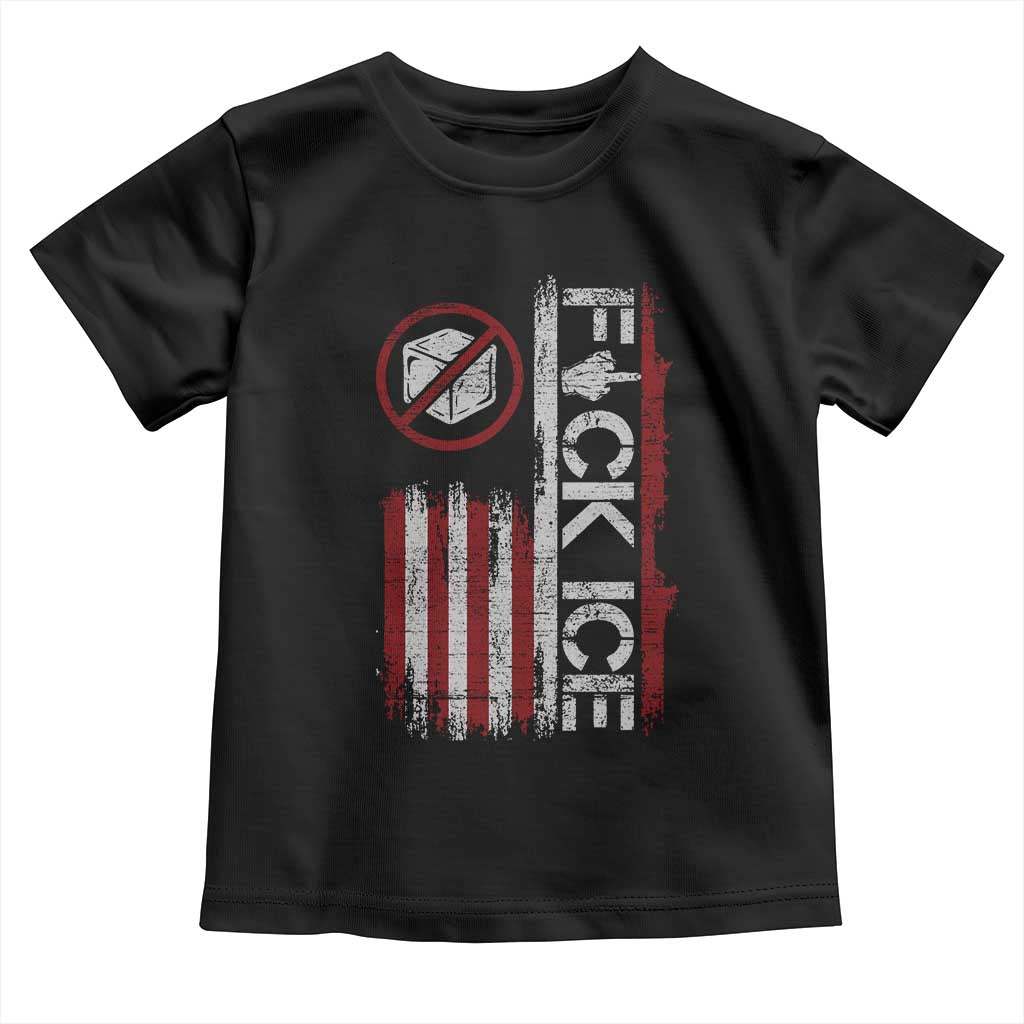 Fck Ice Toddler T Shirt Retro US Flag Subtle FDT Protest TS10 Black Print Your Wear