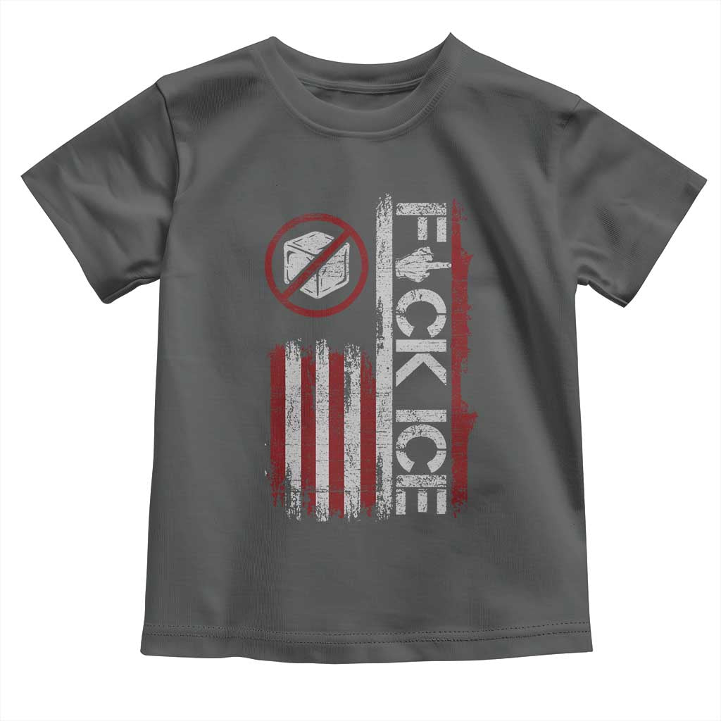 Fck Ice Toddler T Shirt Retro US Flag Subtle FDT Protest TS10 Dark Heather Print Your Wear