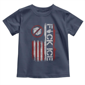 Fck Ice Toddler T Shirt Retro US Flag Subtle FDT Protest TS10 Navy Print Your Wear