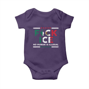 Fck Ice Baby Onesie Mexico Flag Mexican Immigrant Anti Immigration Enforcement TS10 Purple Print Your Wear